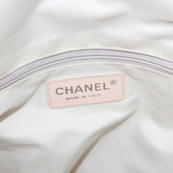 CHANEL New Travel Line Tote Bag Canvas Pink CC Auth BA5609 - Picture 10 of 16